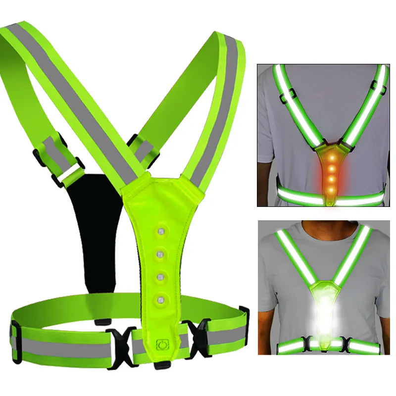 Gilet réfléchissant LED - SportGlo Blanc & Rouge