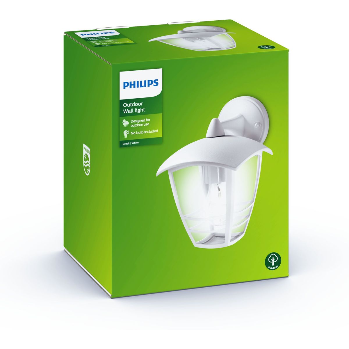 Philips - Creek Wall Lantern White 1x60W 230V Down