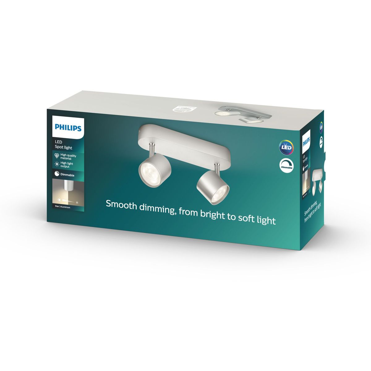 Philips - Bar étoile/tube en aluminium 2x4.5w Selv