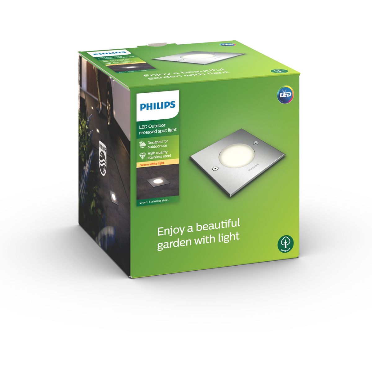 Philips - croûte encastrée inox 1x3w 230v