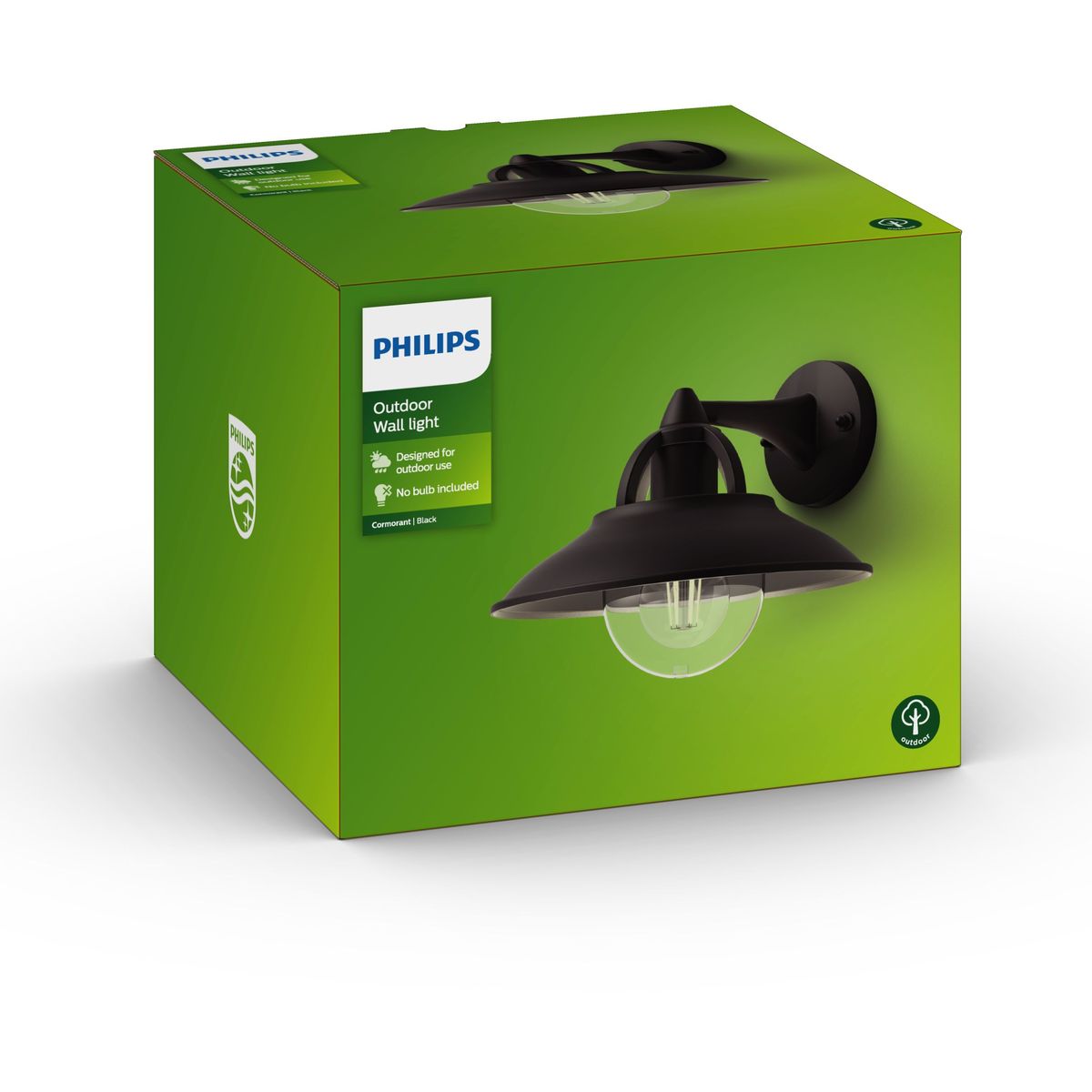 Philips - Cormorant wall lantern black 1x42W 230V