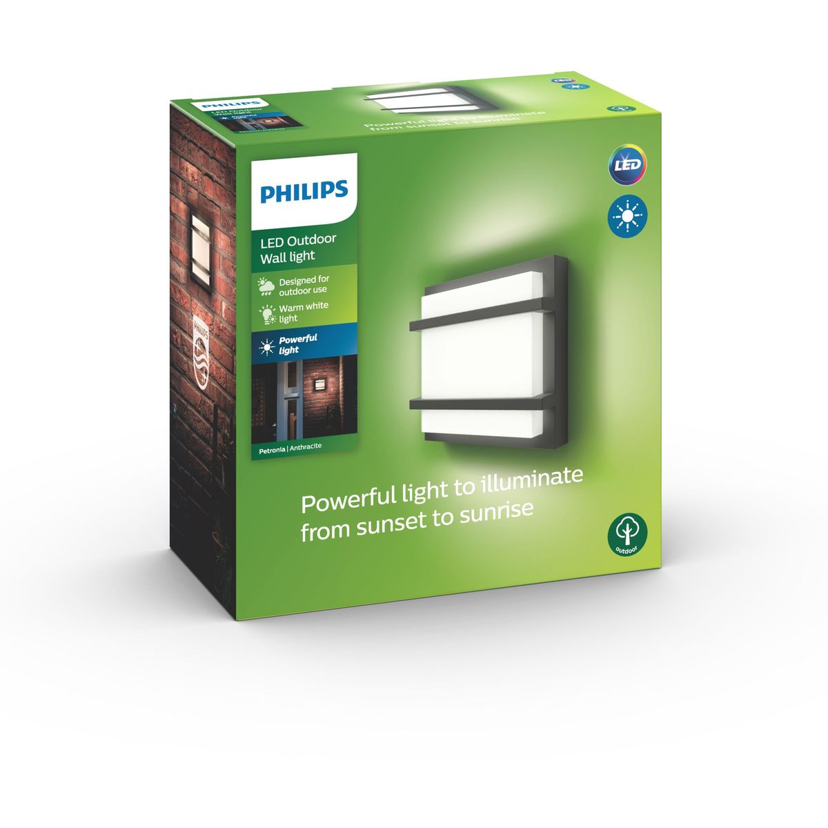 Philips - Petronia Wall Lantern Anthracite 1x12W