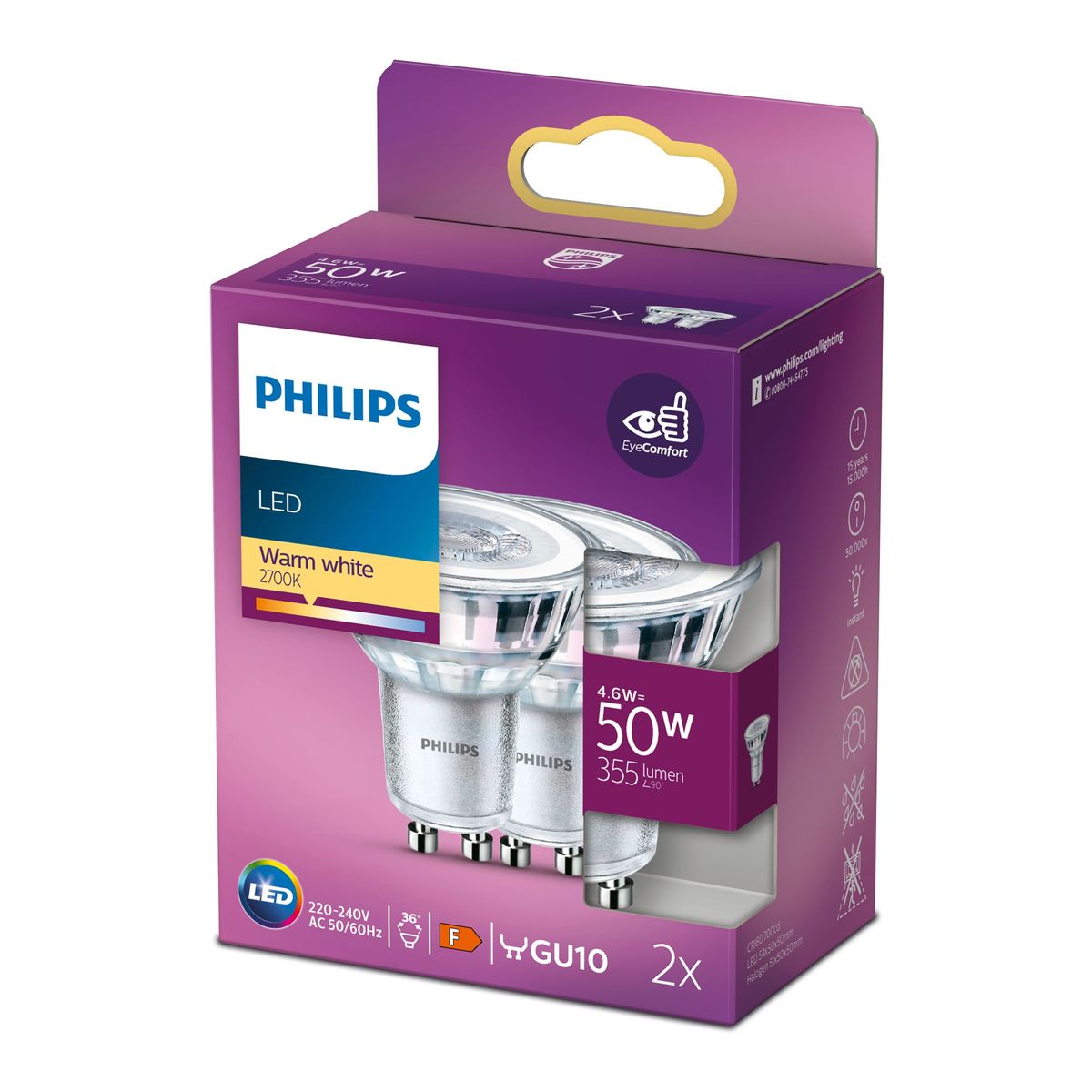 Philips - LEDClassic 50W Gu10 WW 36d ND 2ST6