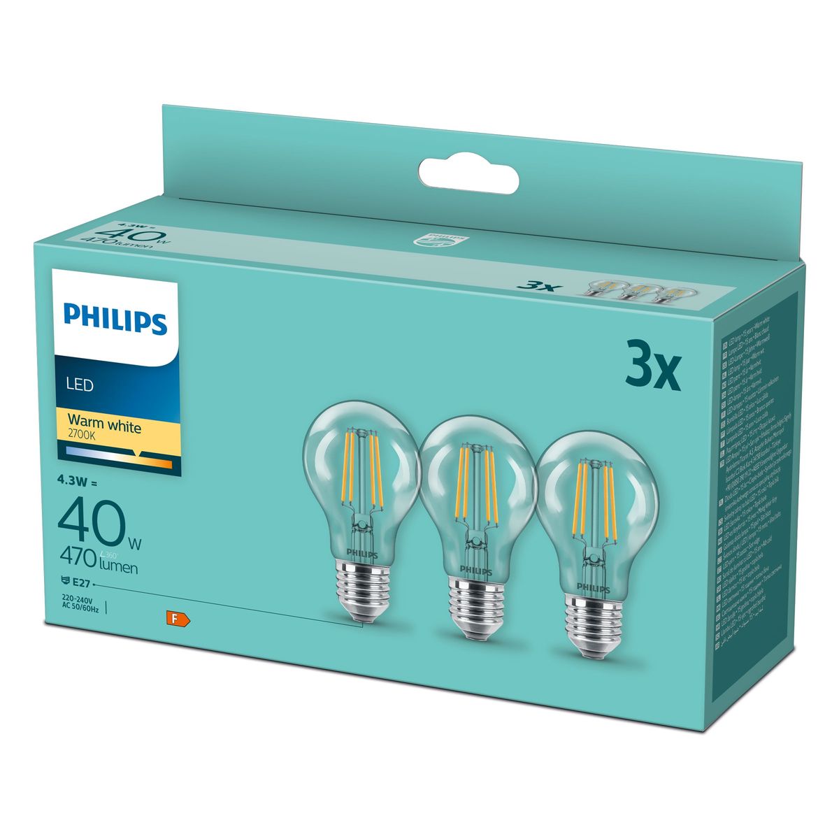 Philips - LED Classic 40W A60 E27 WW CL ND3PFDISC
