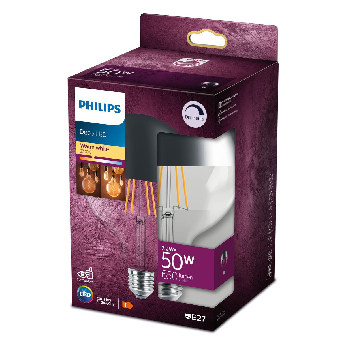 Philips - LED Classic 50W G120 E27 WW CM D RF