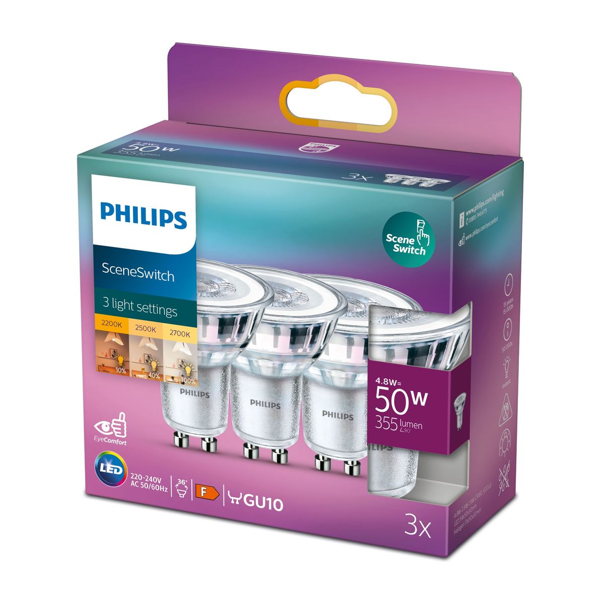 Philips - LED SSW 50W GU10 WW 36d RF ND 3RT6