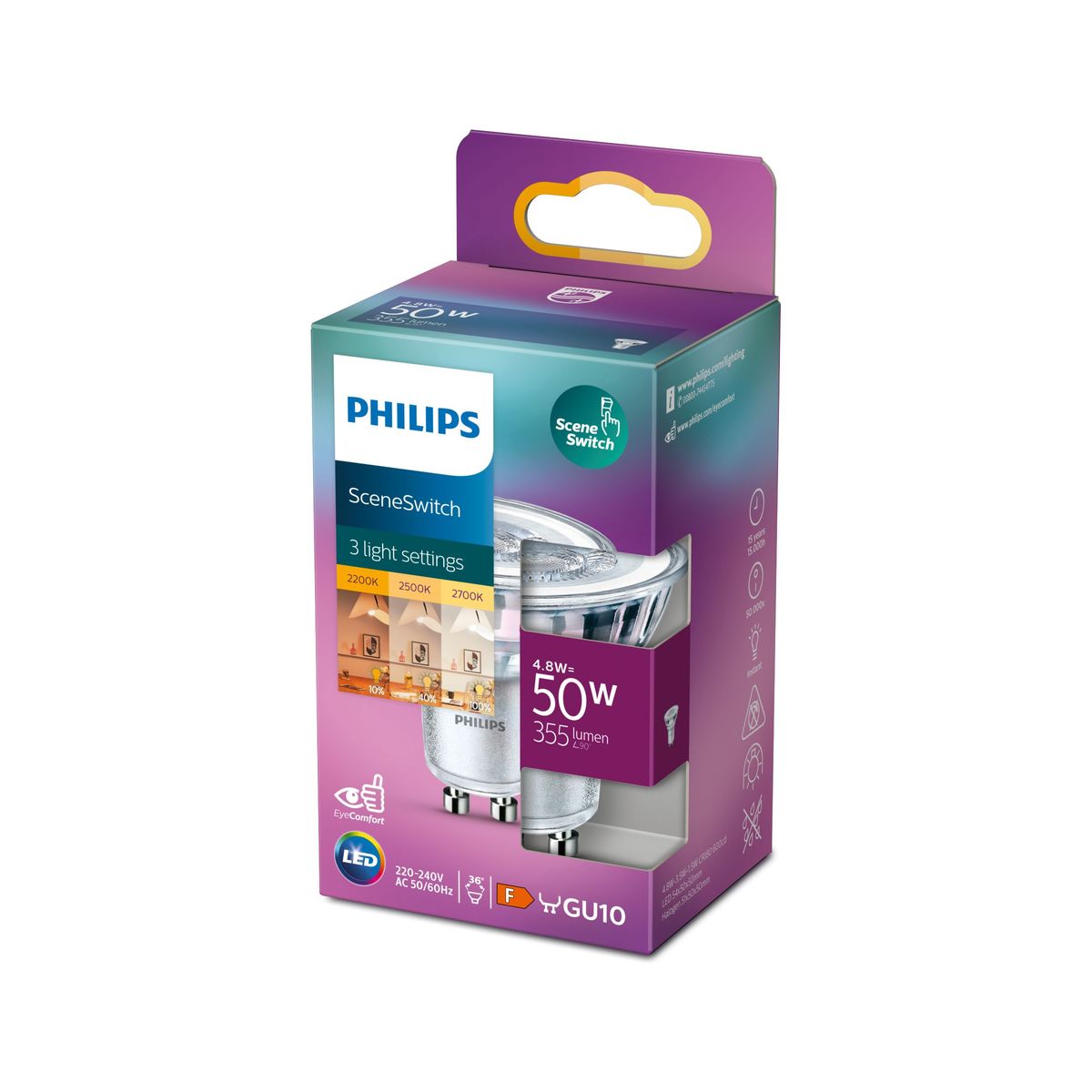 Philips - LED SSW 50W GU10 WW 36d RF ND SRT4