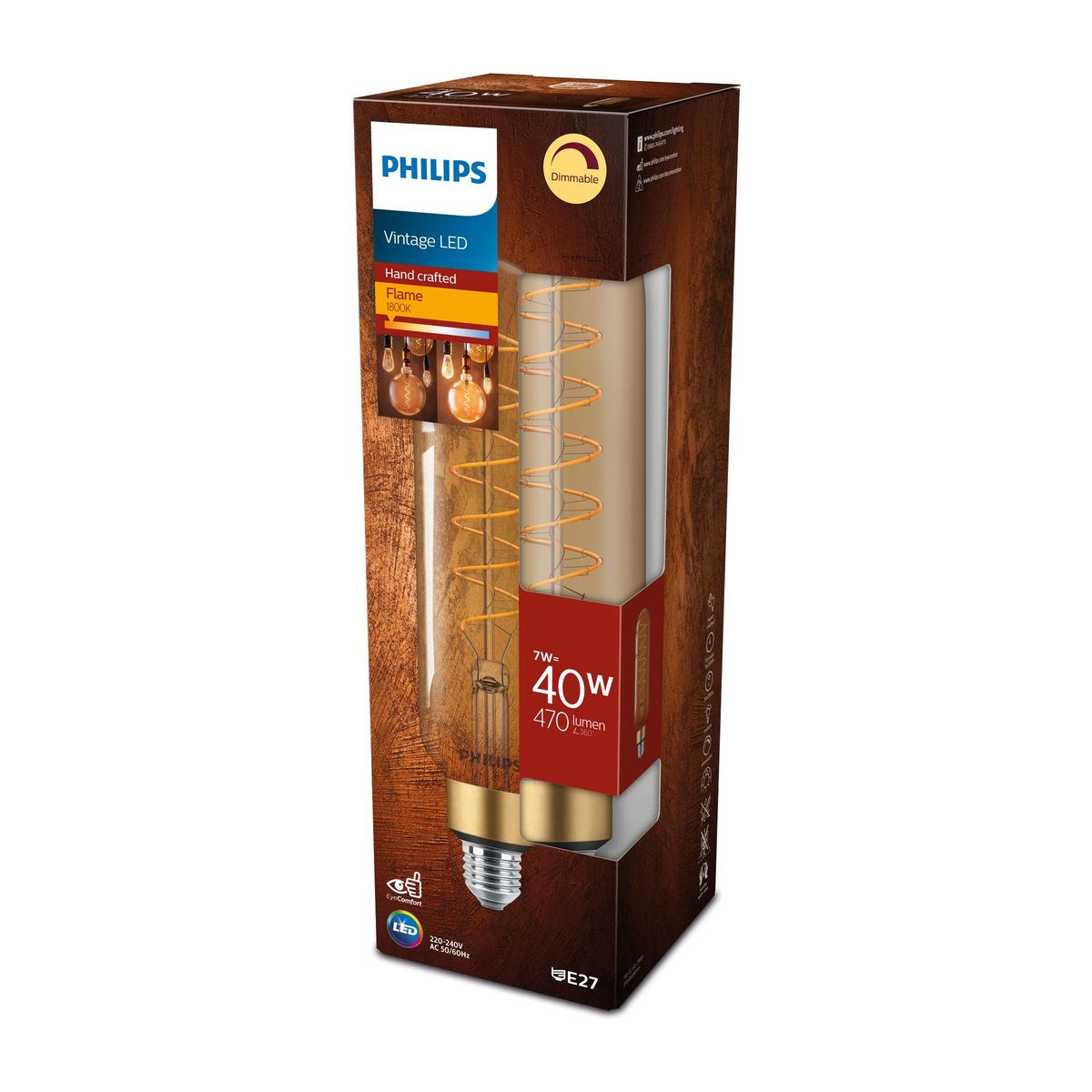 Philips - LED Classic -Giant 40W E27 T65 Gold Dim