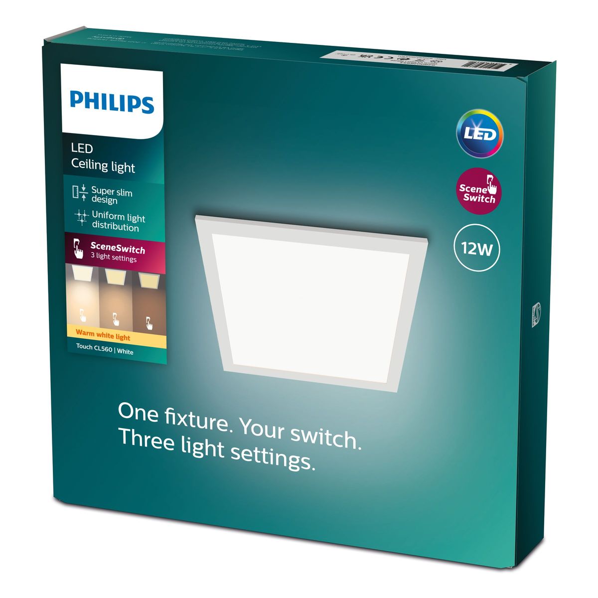 Philips - Touch plafond CL560 SS SQ 12W 27K W HV06