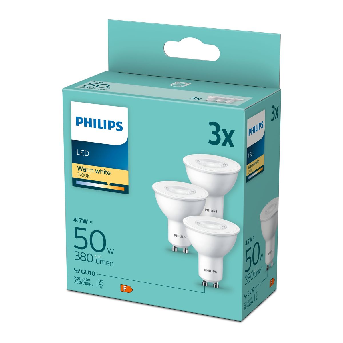 Philips - Disque LED 50W GU10 WW 36d 3pf/8