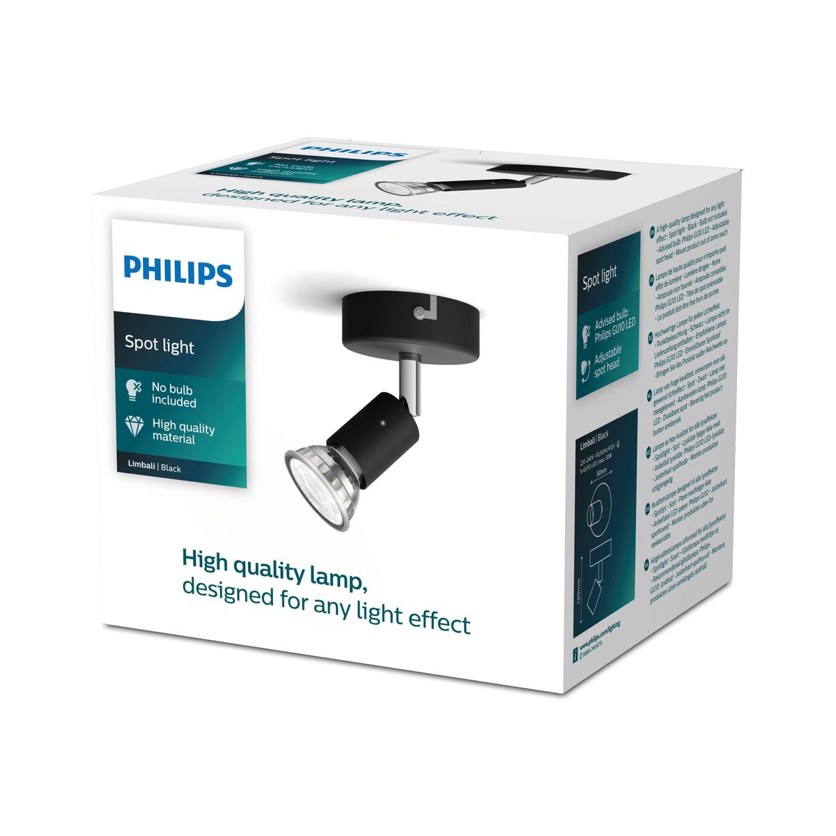 Philips - Limbali Single Spot Black 1x50W 230V