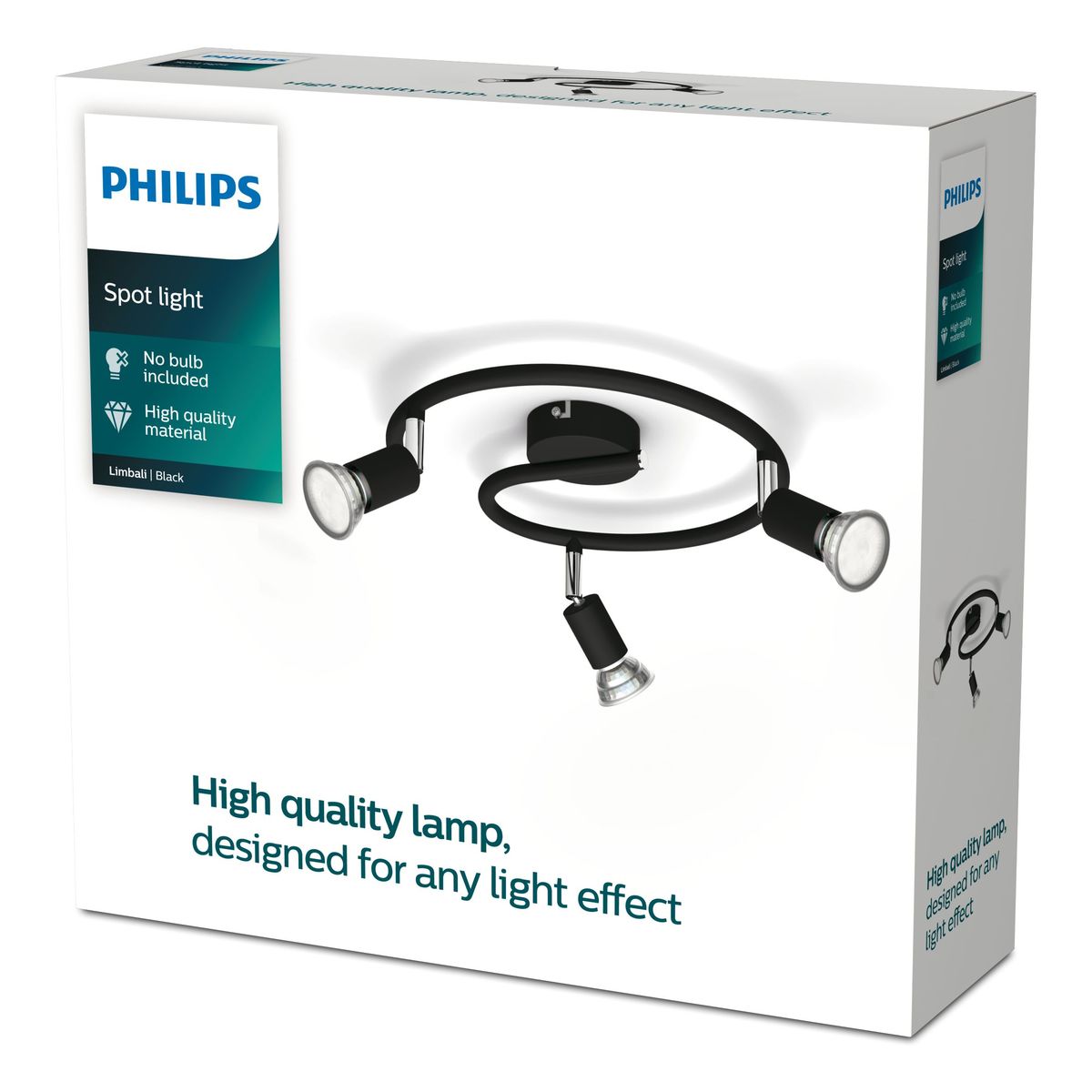 Philips - Limali Plate/Spiral Black 3x50W 230V