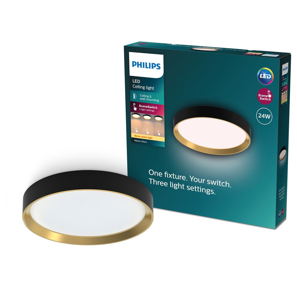 Philips - Hanno Ceiling SS Rd 24W 27K B_G