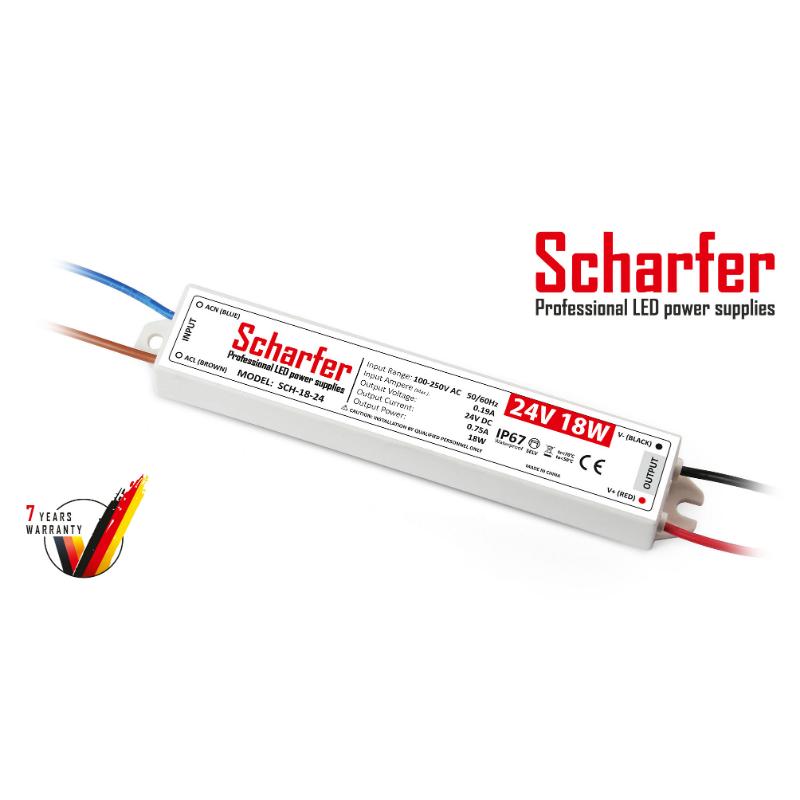 Transformateur 230V AC à 24V DC 18W