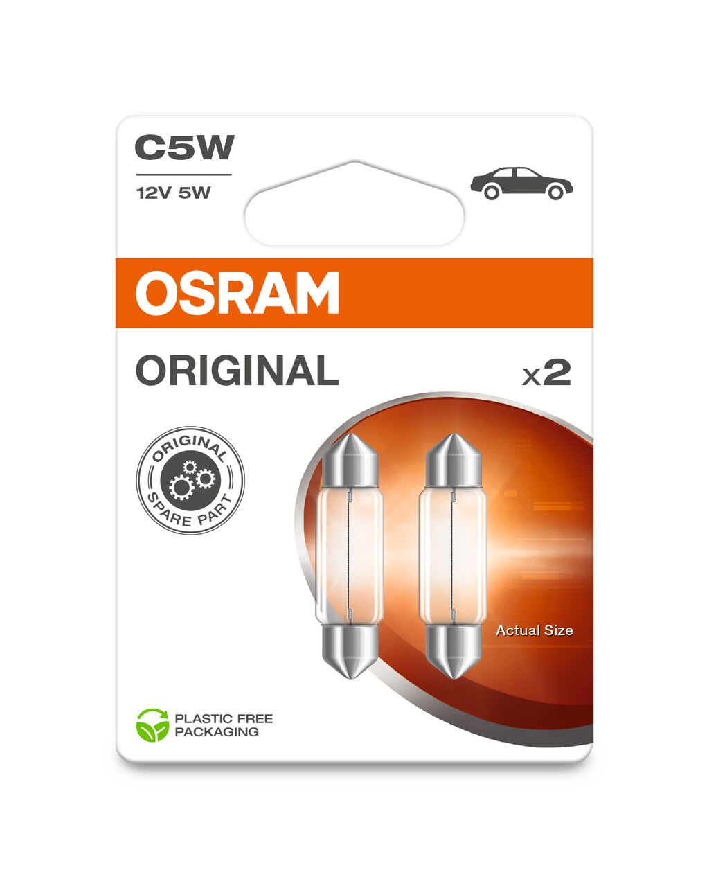 ORIGINATION ORIGINAL OSRAM - 5W - 12V - 36 mm lampe légère supplémentaire - 2 -pack