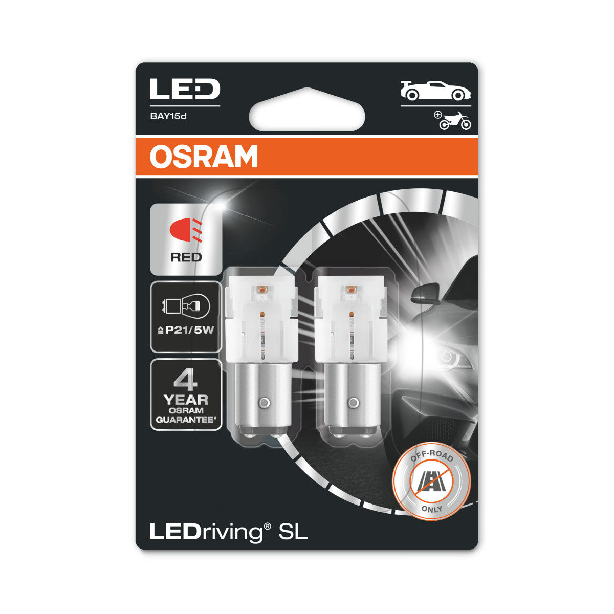 Osram a conduit Rriving Sl - hors route P21-5W - Rouge