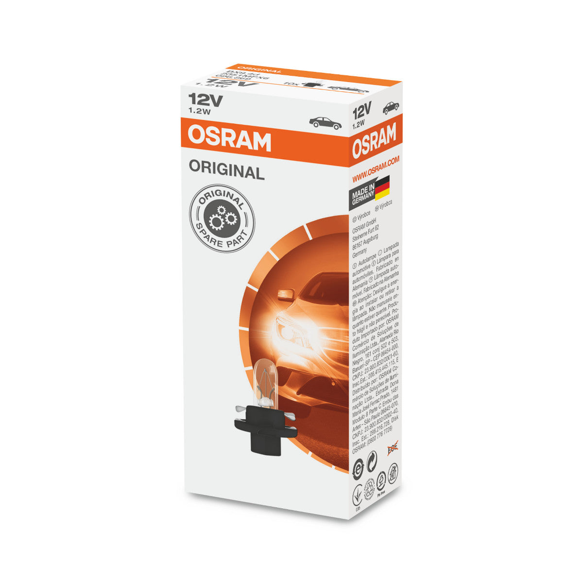 ORIGINAL OSRAM - Plastic MF Base - 1 -2W - Lampe légère supplémentaire