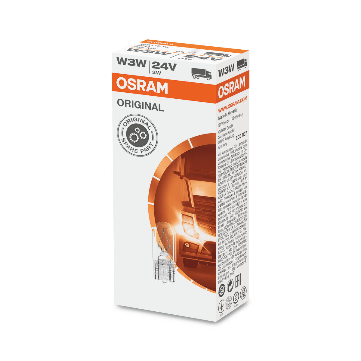 OSRAM ORIGINAL - CULOT À 3 BOUTONS - 3 W - 24 V - W2.1x9.5d - Ampoule auxiliaire