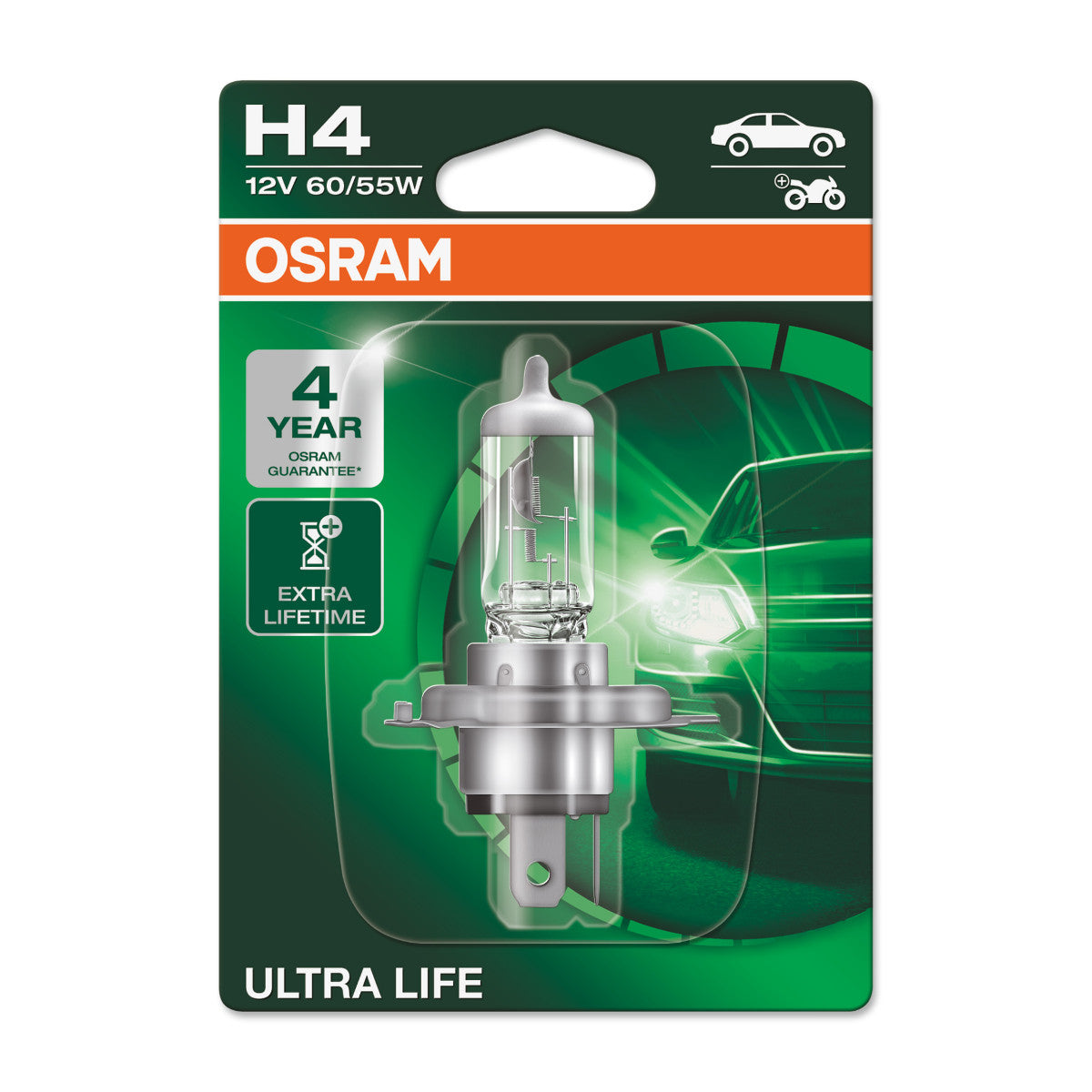 Osram Ultra Life - H4 HalogoGen Headlight Lampe - Blister unique