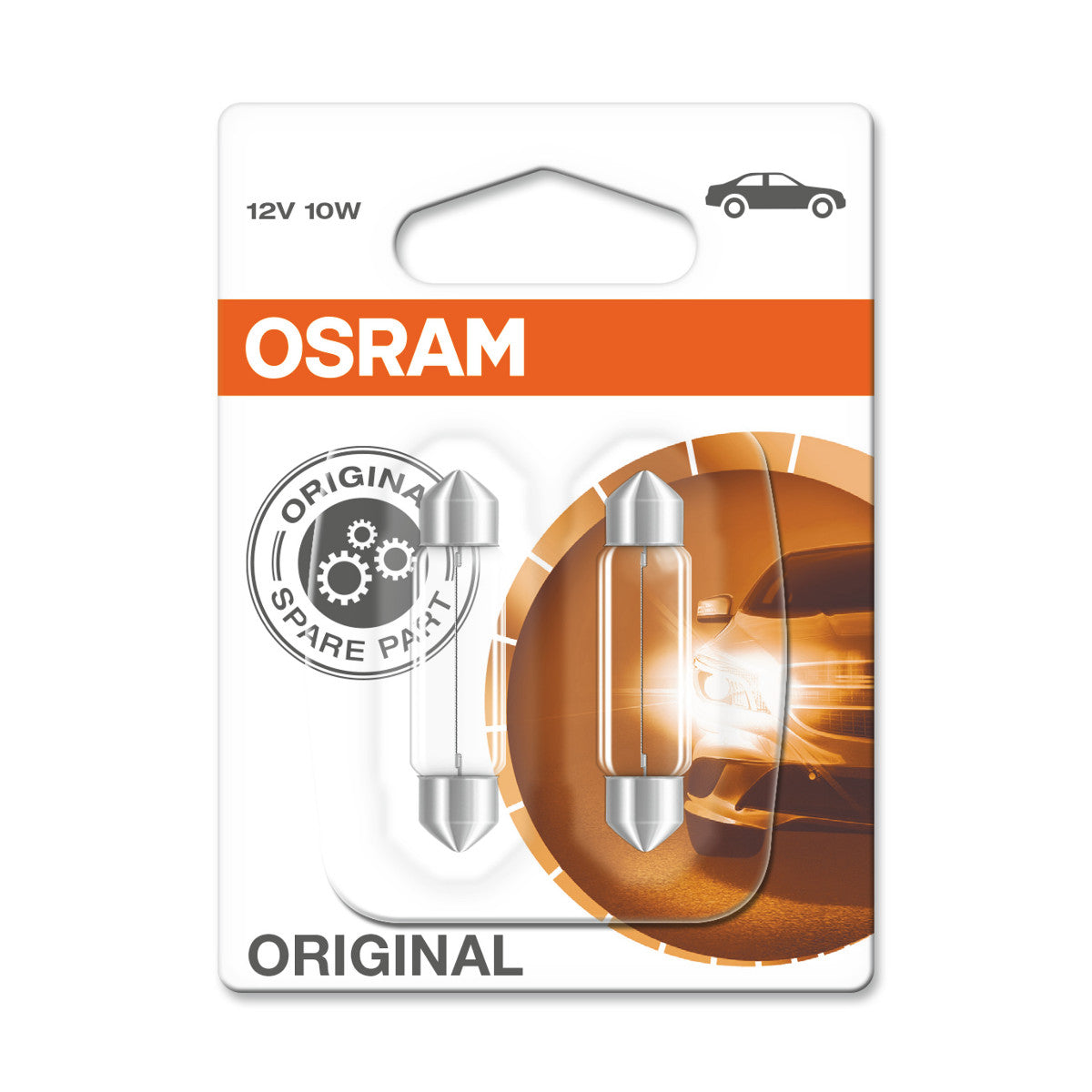 ORIGINATION ORIGINAL OSRAM - 10W - 12V - 41 mm - lampe légère supplémentaire - 2 -pack