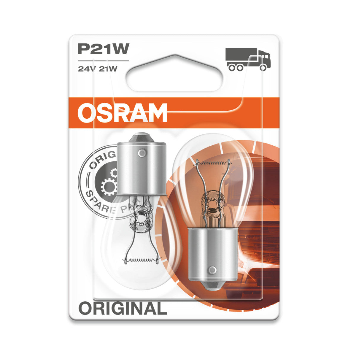 ORIGINAL OSRAM - Base métallique - P21W Lampe lumineuse supplémentaire - BA15S - 24V