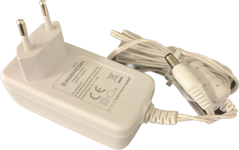 Transformateur de 230V AC à 12V DC 24W - blanc