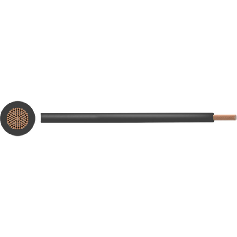 Le leader prodigieux PVC 0,5 mm2 en cuivre nu noir par mètre