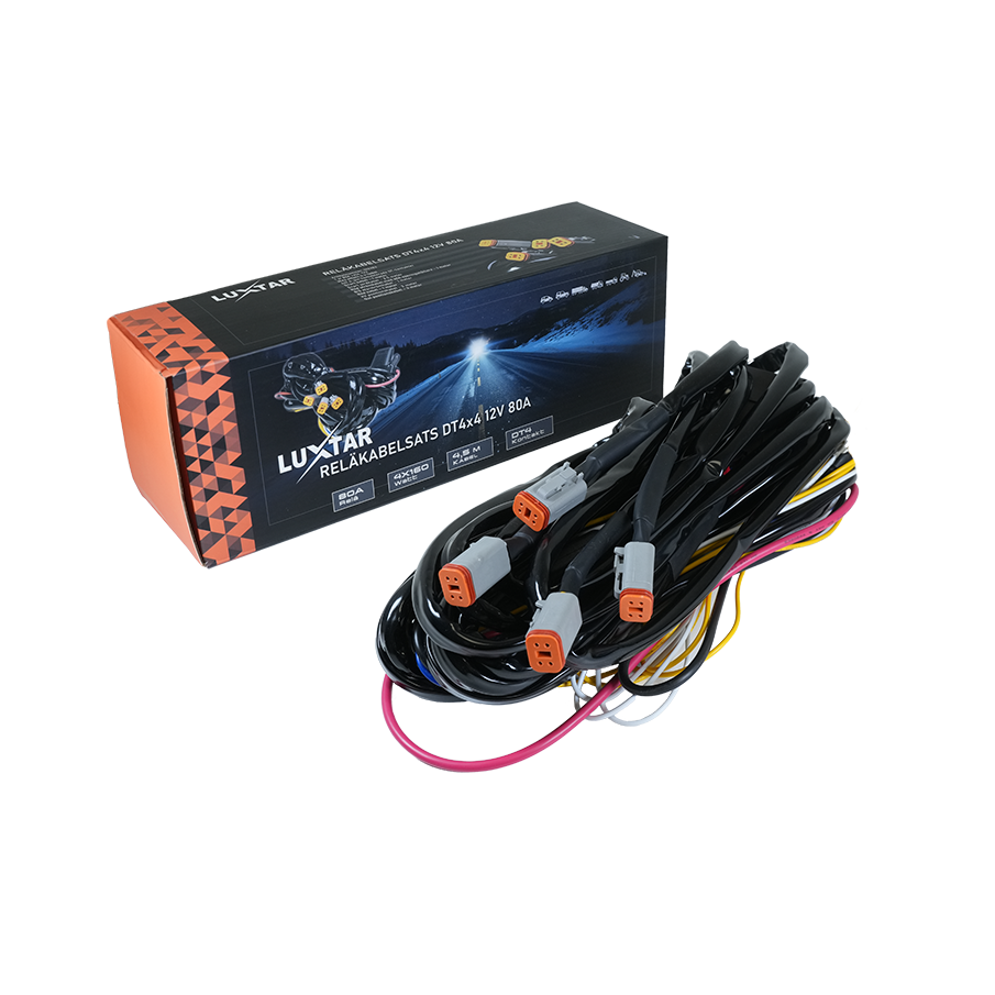 Luxtar Jeu de câbles relais DT-4 X4 12V 80A Relais