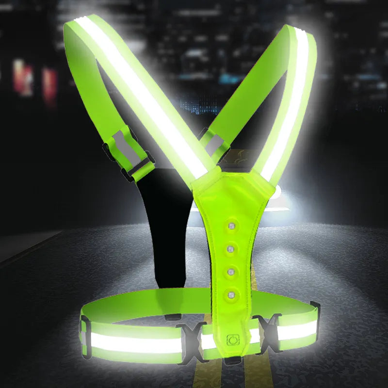 Gilet réfléchissant LED - SportGlo Blanc &amp; Rouge