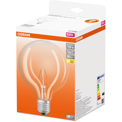 OSRAM LED-LAMPA RUND KLAR (25) E27