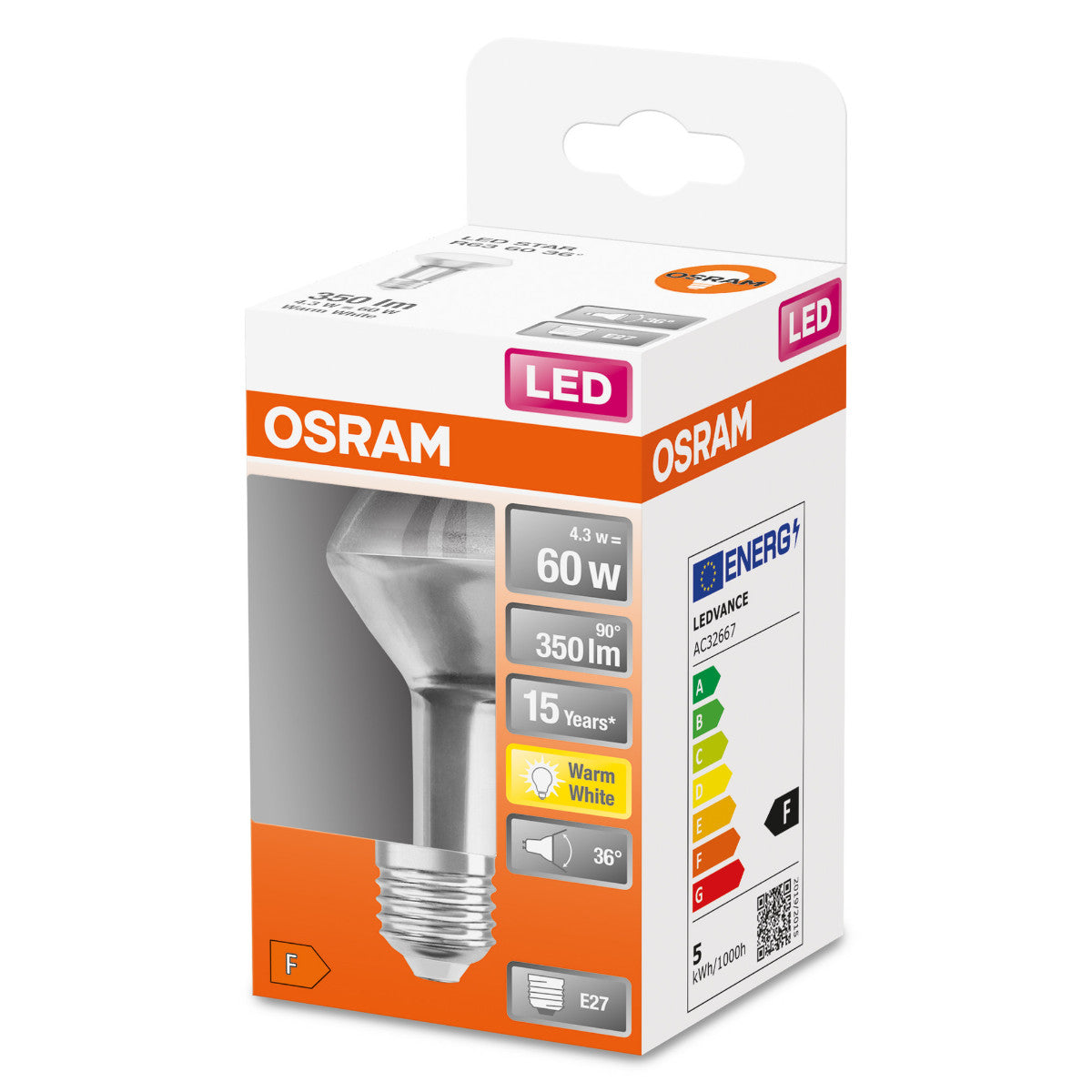 OSRAM LED-LAMPA REFLEKTOR MATT (60) E27 36GR