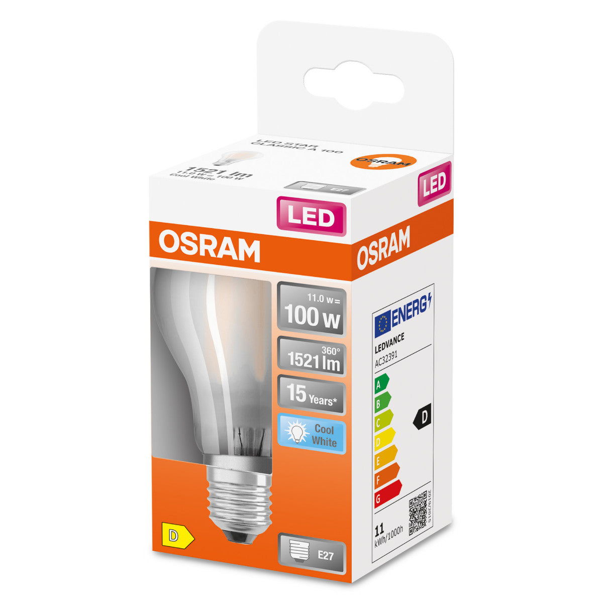 OSRAM LED-LAMPA RUND MATT (100) E27 KALLVIT