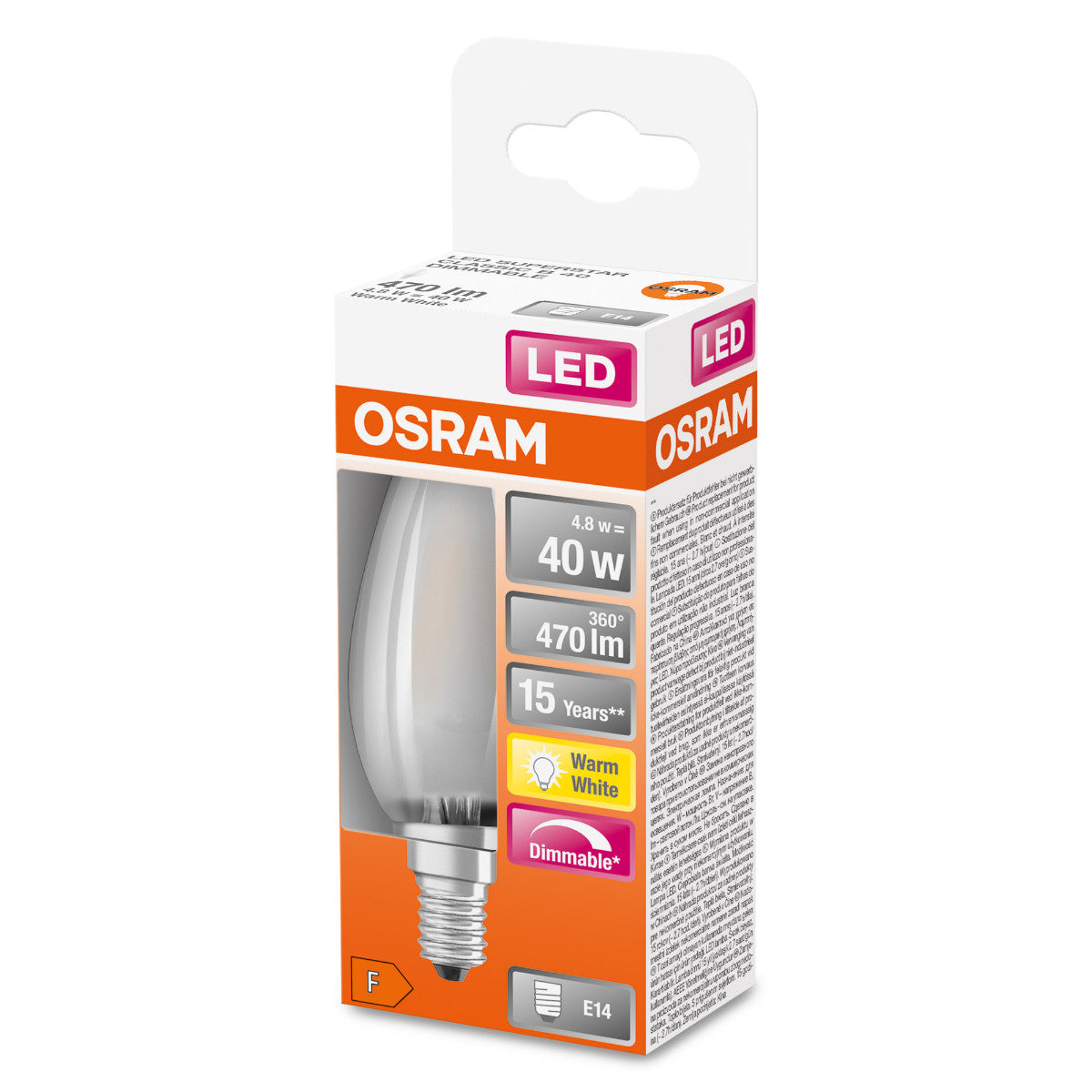 OSRAM LED-LAMPA KRONFORM MATT (40) E14 DIM