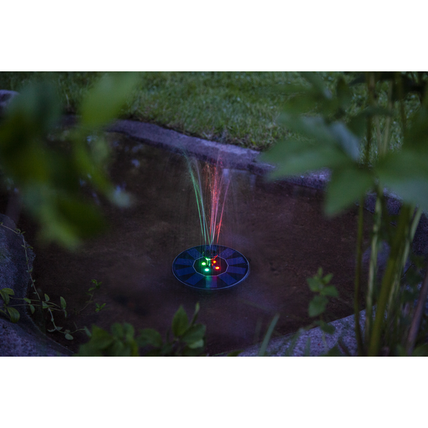 Star Trading - Éclairage à cellules solaires - Fontaine de décoration à cellules solaires - Noir - 10cm Couleur de lumière RGB (Rouge-Vert-Bleu)