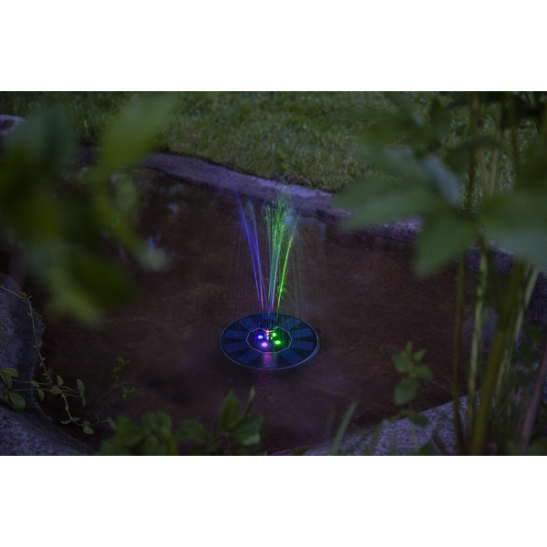 Star Trading - Éclairage à cellules solaires - Fontaine de décoration à cellules solaires - Noir - 10cm Couleur de lumière RGB (Rouge-Vert-Bleu)