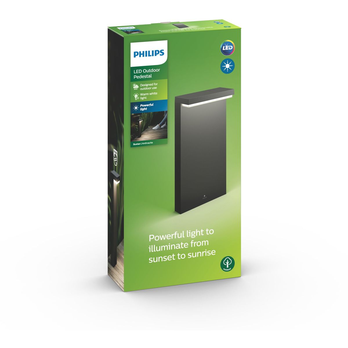 Philips - Bustan piédestal anthracite 2x4.5w selv