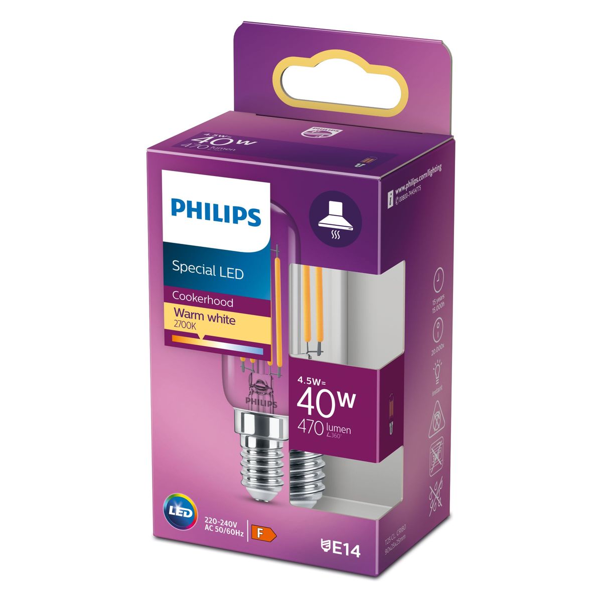 Philips - LED Classic 40W T25L E14 CL ND RF SRT4