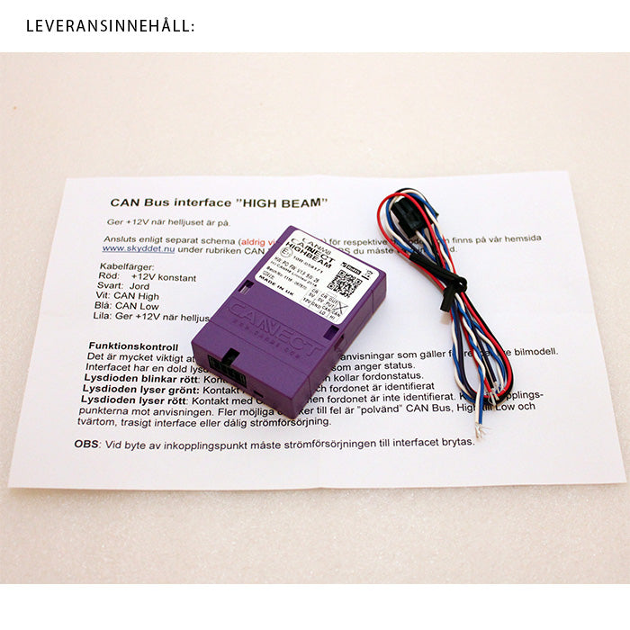 CANM8 – Signal de courant de commande vers lumière supplémentaire 12 V