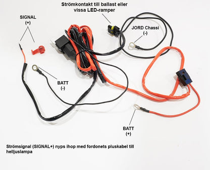 Jeu de câbles relais 1pc Lumière supplémentaire 12V|9006