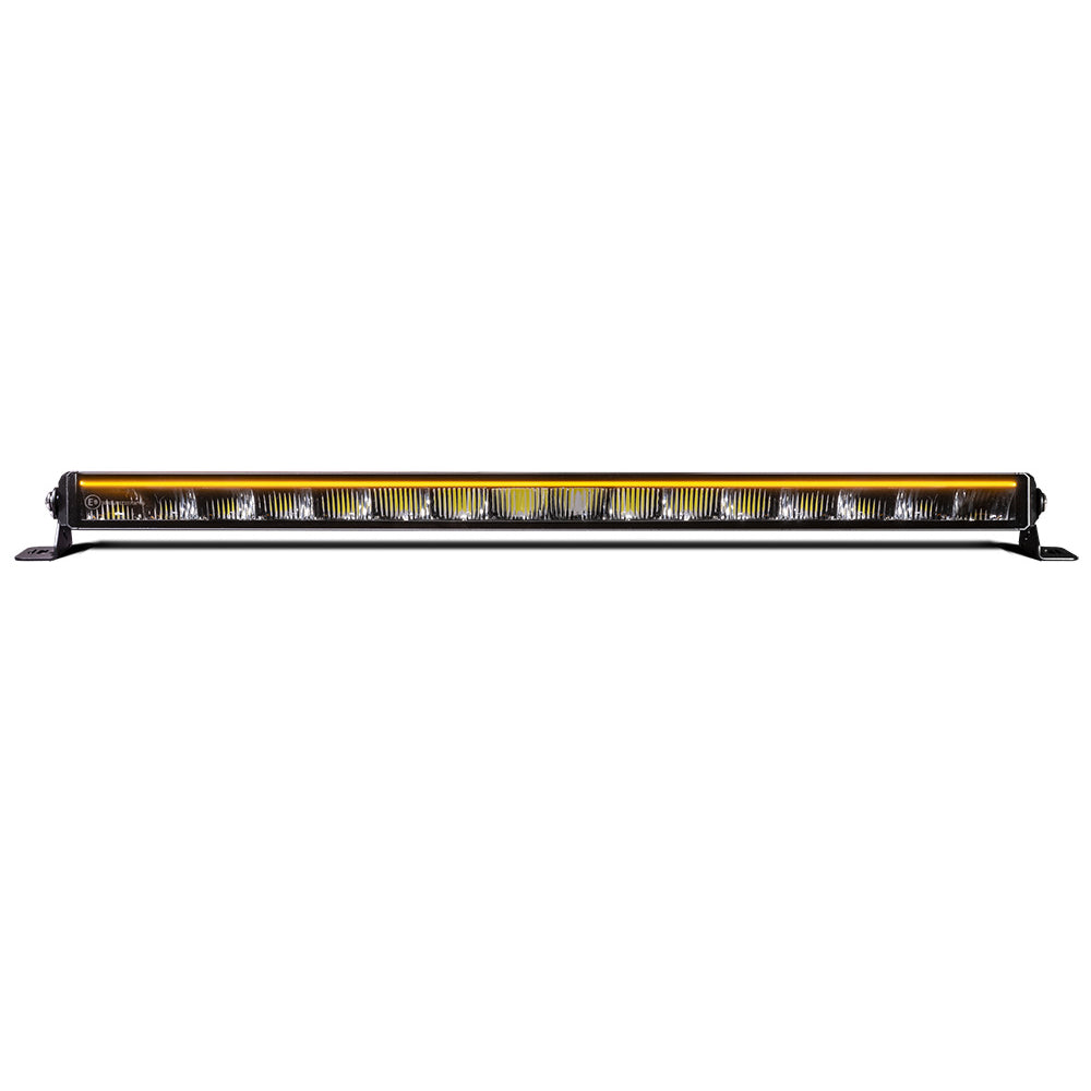 Framsida av LUXTAR S32 DRL 192W LED-ramp med orange DRL-ljuslist.