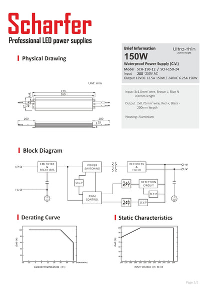 Transformateur 230V AC à 12V DC 150W