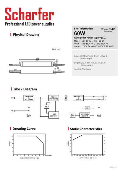 Transformateur 230V AC à 12V DC 60W