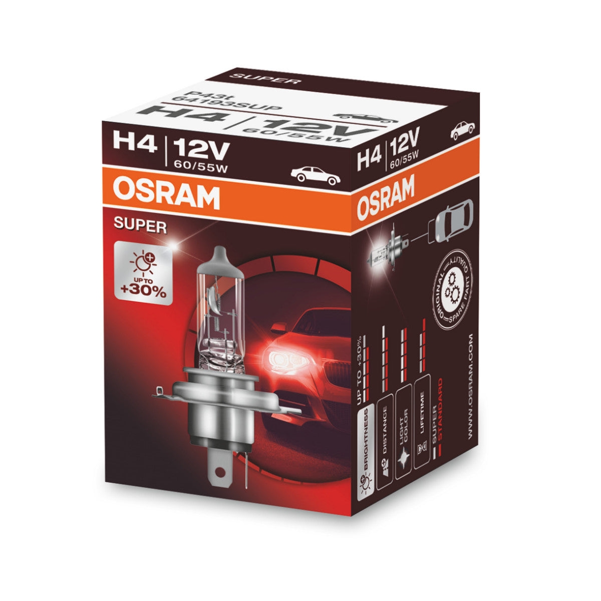 OSRAM SUPER - Ampoule de phare halogène H4