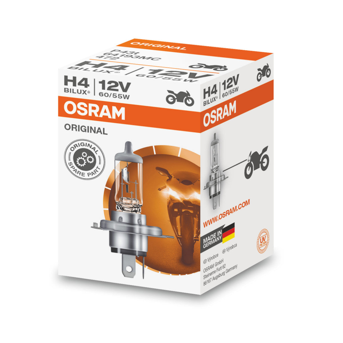 OSRAM ORIGINAL LINE - H4 - 12 V - 6055 W - Ampoule de phare halogène - Boîte Pliante