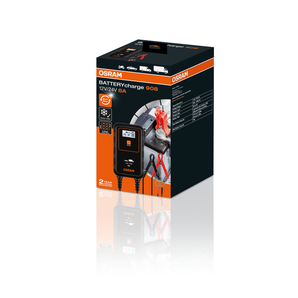 Charge de batterie OSRAM - Chargeur de batterie intelligent 908