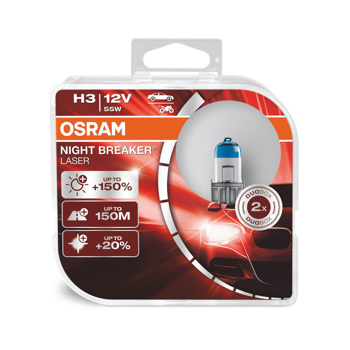 Boîte Duo OSRAM NIGHT BREAKER® LASER H3