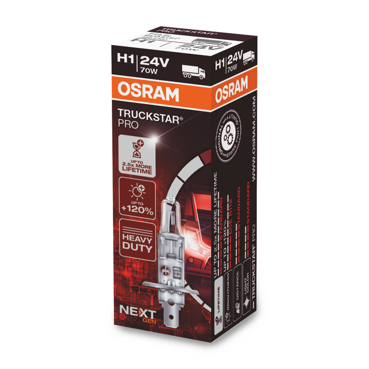 OSRAM TRUCKSTAR PRO - Ampoule de phare halogène H1 - 1-PACK