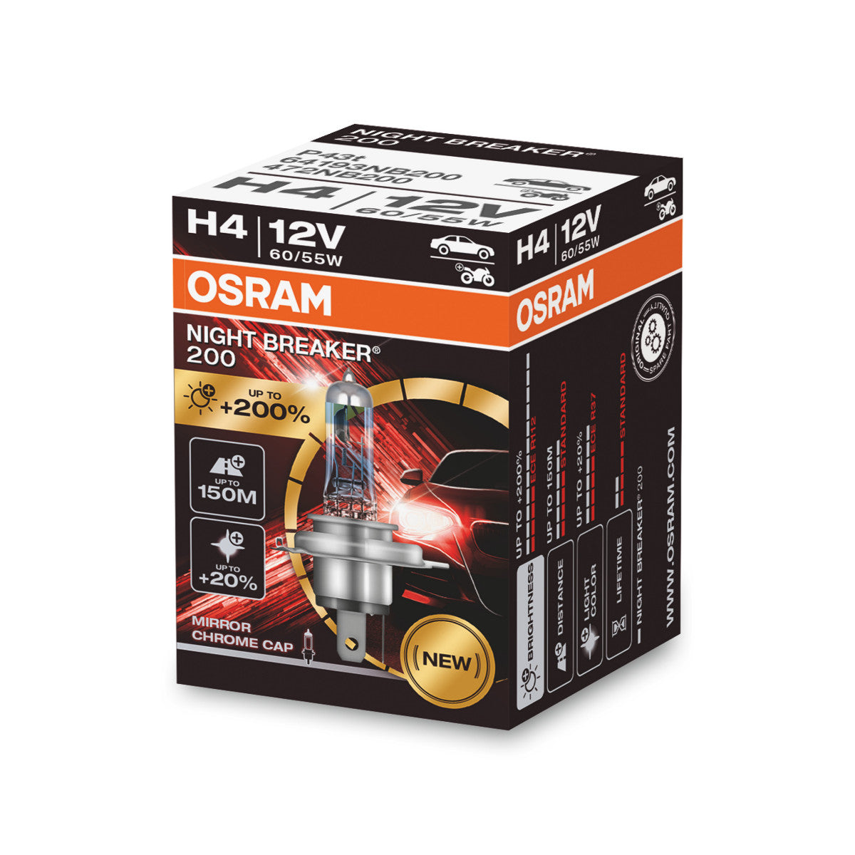 OSRAM NIGHT BREAKER 200 - H4 - 1 pièce