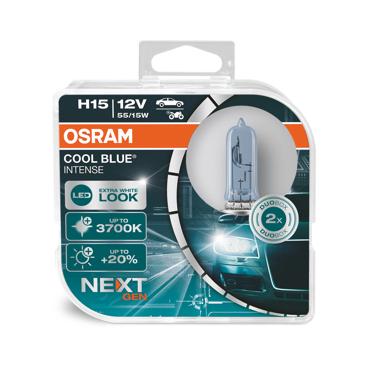 OSRAM - Ampoule de phare halogène H15 - Boîte Duo - PACK DE 2