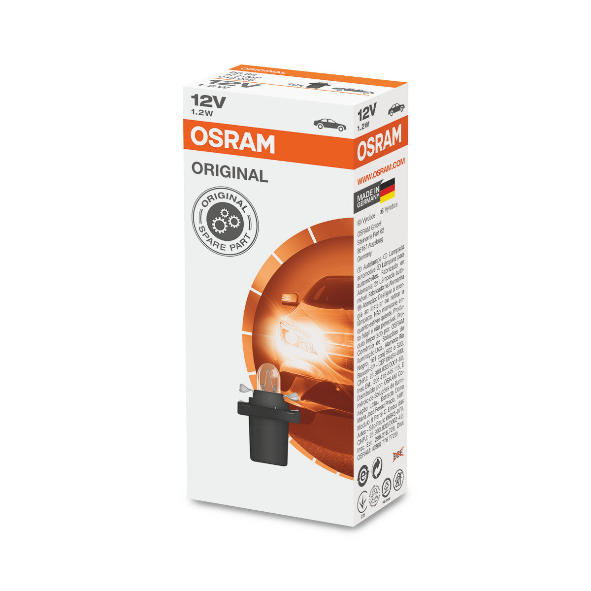 OSRAM ORIGINAL - CULOT PLASTIQUE MF - 1 -2W - B8.5d - Ampoule supplémentaire